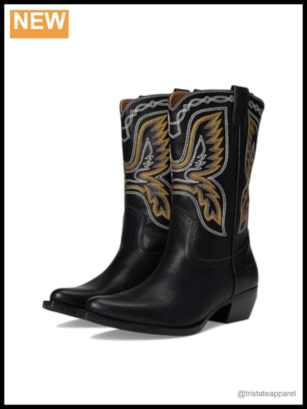 Frye Irlene Short Deco Stitch Pull-On Ankle Boots Vegan Leather Western Bootie
